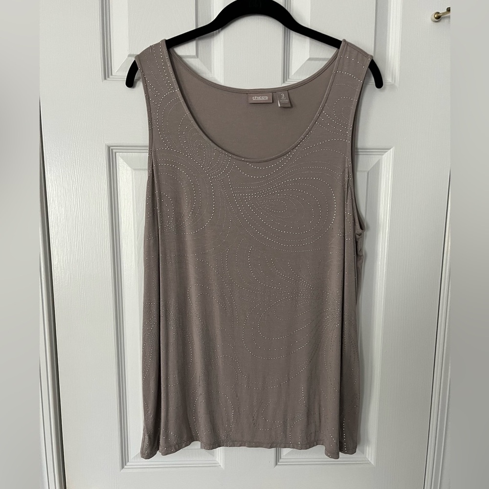 Chicos size 3(XL) dress tank top, taupe colored.